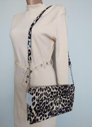 Сумка-клатч через плече жіноча в леопардовий принт new look2 фото
