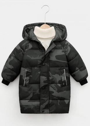 Пальто куртка з капюшоном 100см - 150см єврозима або холодна осінь камуфляж хакі