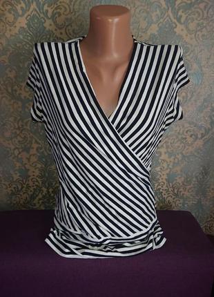 Женская блуза в полоску блузка блузочка футболка р.44 /46/486 фото