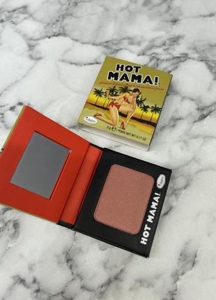 Hot mama ! рум'яна для обличчя 3г thebalm hot mama! shadow/blush2 фото