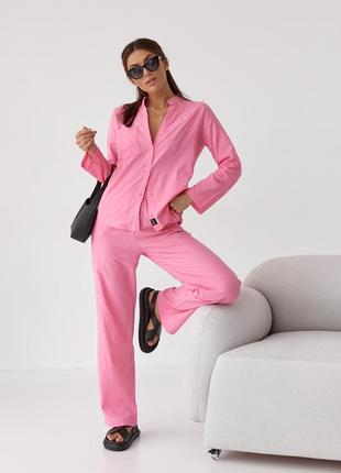 Бавовняний костюм рожевий колір