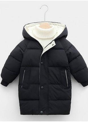 Пальто 90 - 150 см подовжена куртка демі тепла зима з капюшоном