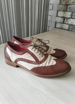 Шкіряні фірмові оксорди,броги американського бренду cole haan. оригінал!