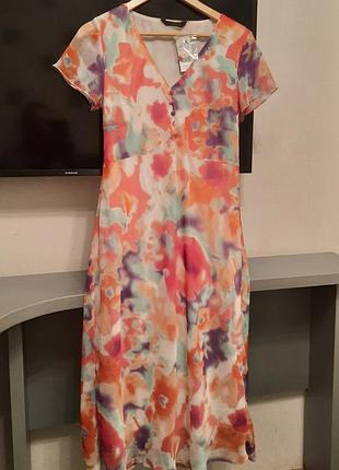 Нове шифонове плаття в акварельний принт