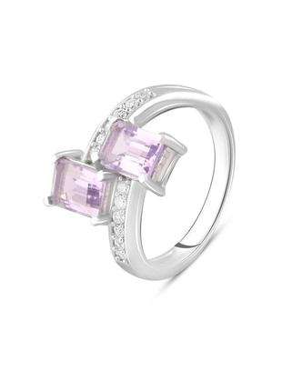 Серебряное кольцо с натуральным аметистом 1.95ct (17/17.5/18.5 см размеры) 2107422