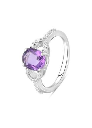 Серебряное кольцо с натуральным аметистом 1.7ct (17/17.5/18 см размеры) 2107477