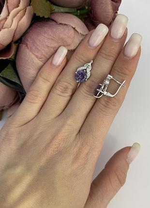 Серебряные серьги с александритом 5.44ct (2107828)
