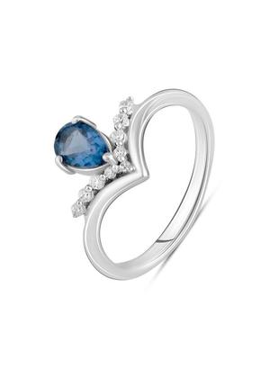 Серебряное кольцо с топазом лондон блю 0.685ct (17см размер) 2109891