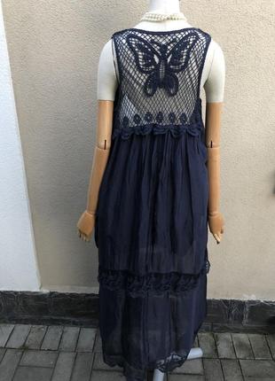 Шовкова сукня,сарафан,мереживо,етно стиль бохо,італія6 фото