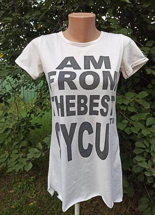 Длинная футболка, немнущаяся ткань