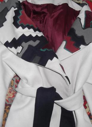 Пальто халат с отложным декоративным воротником