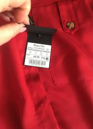 Червона сорочка з кишенями massimo dutti 38 розмір (5143586600) 9