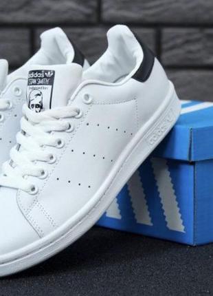 Шкіряні жіночі кеди  adidas stan smith білі