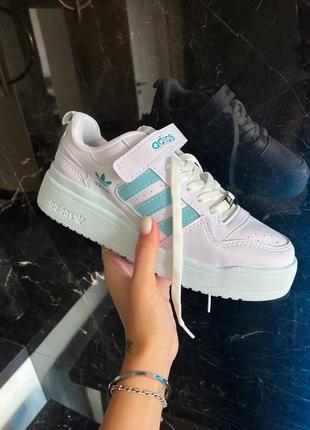 Кросівки жіночі adidas forum white blue/кроссовки женские адидас форум