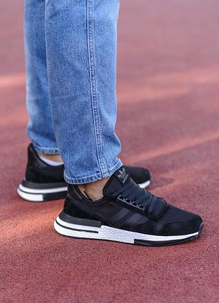 Кросівки чоловічі adidas zx 500 rm black white/кроссовки мужские адидас zx 500