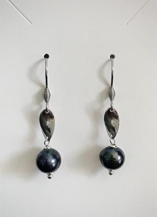 Сережки з натуральних прісноводних перлів2 фото