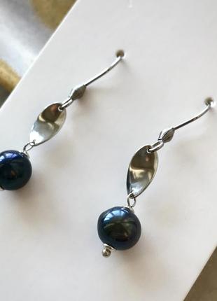 Сережки з натуральних прісноводних перлів6 фото