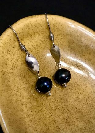 Сережки з натуральних прісноводних перлів1 фото