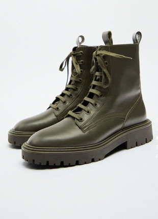 Шкіряні чоботи zara, 40 розмір