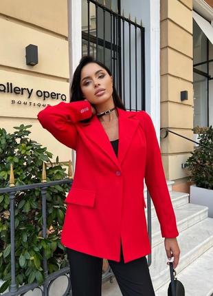 Пиджак женский на подкладке чёрный красный малиновый голубой оранжевый салатовый