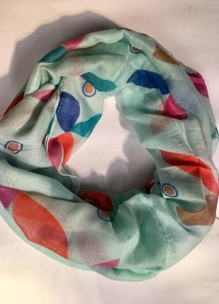 Шарф хомут осінній бірюзовий