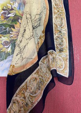 Платок поєднання королівських кольорів (насиченого синього та бронзи з золотом)