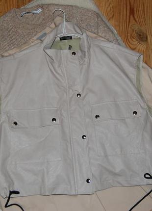 Укороченный жилет из экокожи оверсайз/жилетка/куртка с сайта asos  в идеале5 фото