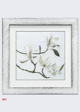 Білі орхідеї вишита картина ручної роботи1 фото