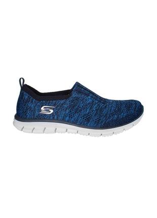 Трикотажні кросівки без шнурків skechers glider stunner aqua blue2 фото