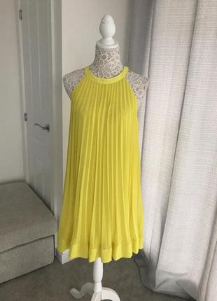 Лимонне соковите плаття сукня сукня в складки zara2 фото