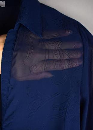 Очень красивая прозрачная синяя блуза с узором от orsay2 фото