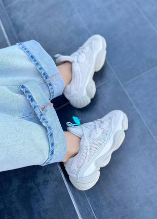 Adidas yeezy 500 blush кросівки ізі адідас жіночі розміри молочні світлий беж женские молочные кроссовки бежевые изи женские размеры с сеткой izi4 фото