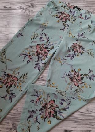 Брюки штаны принт цветы