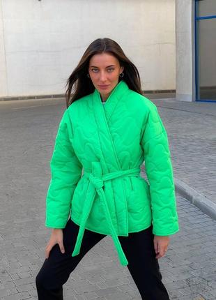Женская стеганная укороченная куртка3 фото