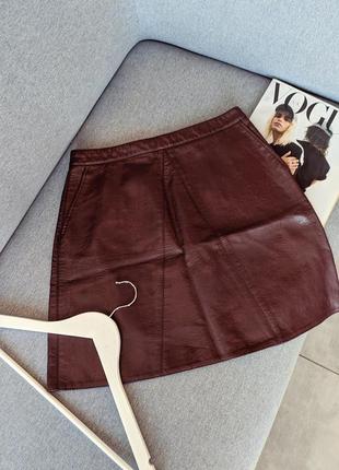 Спідниця zara з екошкіри 🔥