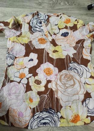 Льняная блуза в цветы gerry weber лен6 фото