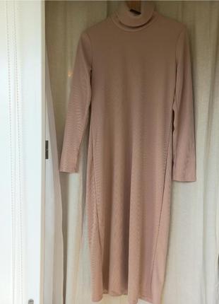 Трендовое платье в рубчик длинное гольф базовое распродажа +подарок