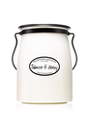 Большая свеча свечка tobacco & honey milkhouse candle co