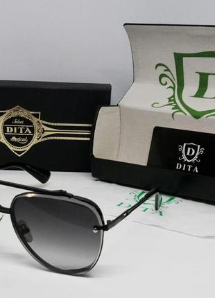 Dita стильные брендовые мужские солнцезащитные очки черные в черном металле