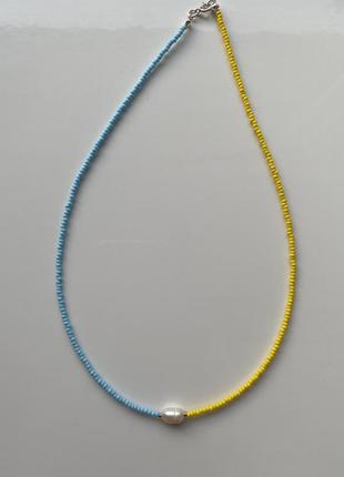 Патріотичний чокер жовто-блакитний2 фото