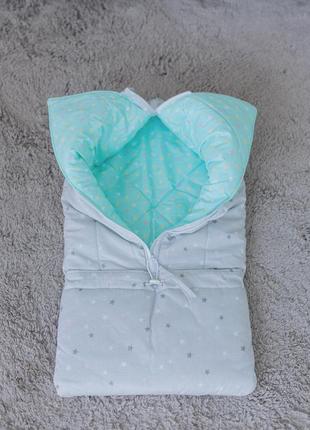 Конверт ковдра трансформер для новонароджених на виписку або для прогулянок осінній або весняний