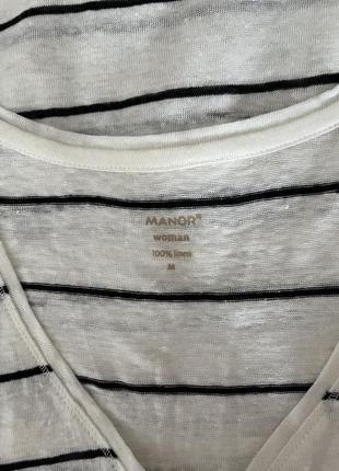 Manor футболка тільняшка чорно-біла7 фото