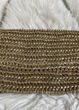 Женская стильная соломенная плетеная сумка на плечо клатч h&m4 фото