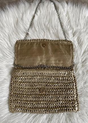 Женская стильная соломенная плетеная сумка на плечо клатч h&m7 фото