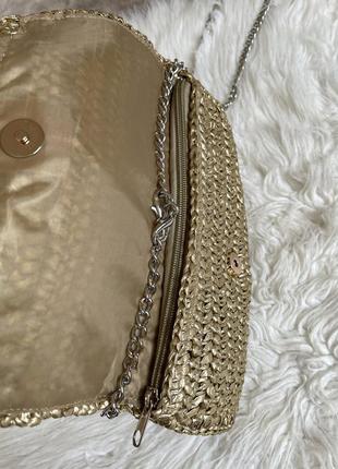 Женская стильная соломенная плетеная сумка на плечо клатч h&m8 фото