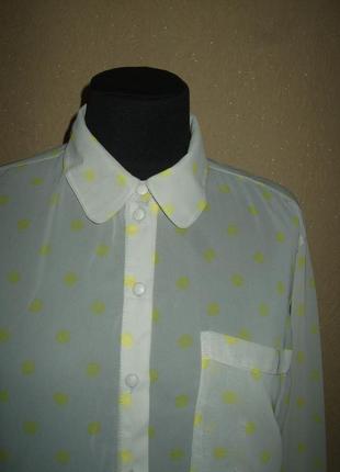 Стильная блуза рубашка в горошек3 фото