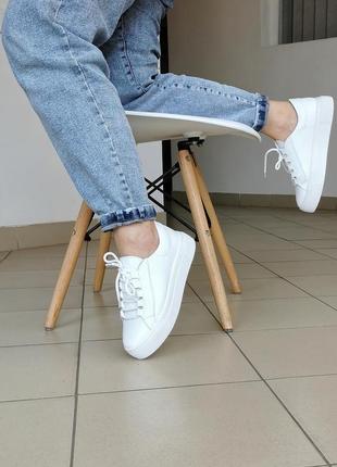 Кеды кожаные женские белые кроссовки кожа6 фото