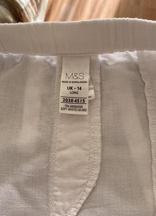M&s білі штани суміш бавовни та льону3 фото
