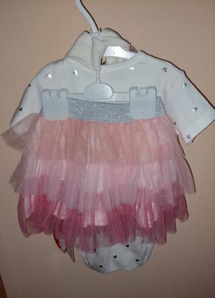Детский комплект для девочки - боди +повязка+юбка bebetto р. 926 фото