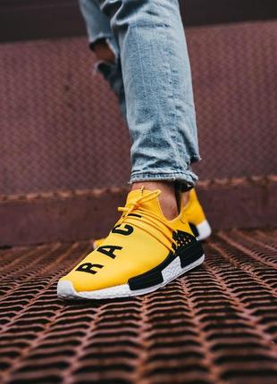 Чоловічі кросівки  adidas nmd human race yellow white мужские  кроссовки адидас